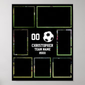 Voetbal 7 fotocollage team naam poster (Voorkant)