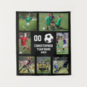 Voetbal 7 fotocollage team naam poster wandkleed (Voorkant)