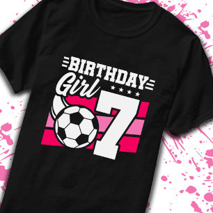 Voetbal 7 jaar oud meisje 7e verjaardag t-shirt