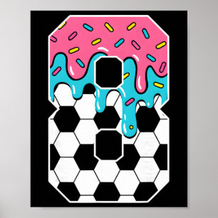 Voetbal 8 jaar oude ijsdrip jeugd 8e verjaardag poster