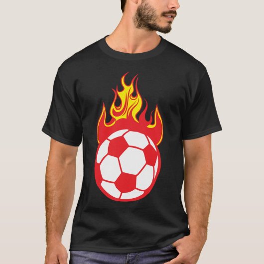 Voetbal 9 vlam flame 1110 t-shirt (Voorkant)