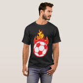 Voetbal 9 vlam flame 1110 t-shirt (Voorkant volledig)
