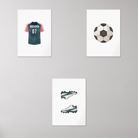 Voetbal aangepaste naam babyspeelgoed set van 3  (Voorkant)