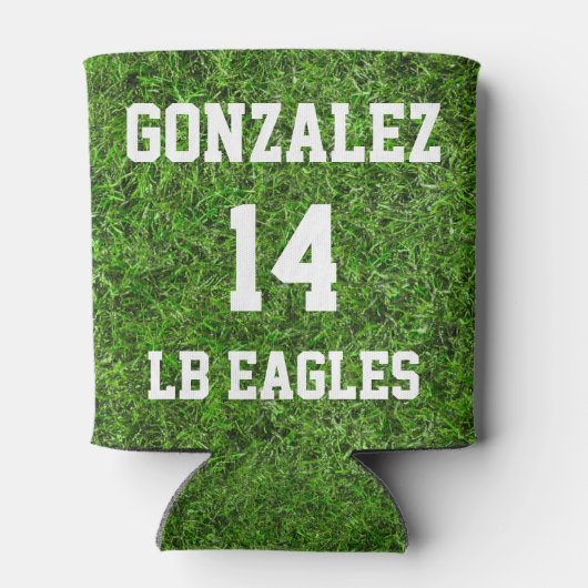 Voetbal Aangepaste naam en nummer Blikjeskoeler (Achterkant)