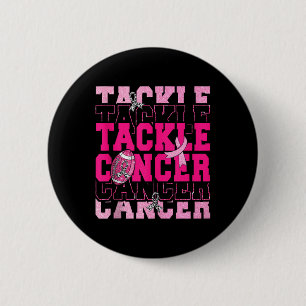 Voetbal Aanpak Roze Lint Borstkanker Bewustzijn Ronde Button 5,7 Cm