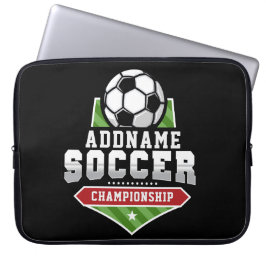 Voetbal aanpassen VOEG TEKST toe Varsity Team Play Laptop Sleeve