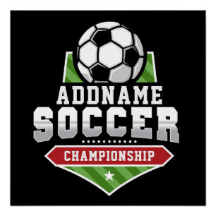 Voetbal aanpassen VOEG TEKST toe Varsity Team Play Perfect Poster