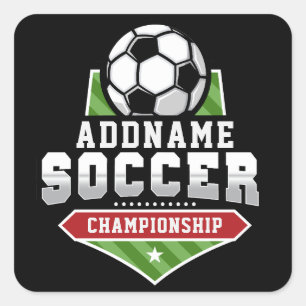 Voetbal aanpassen VOEG TEKST toe Varsity Team Play Vierkante Sticker