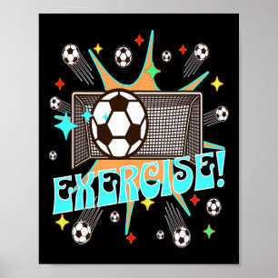 Voetbal Actie Net Knal Oefening Motivatie Energie Poster