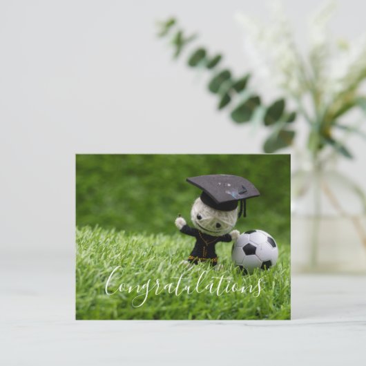 Voetbal Afstuderen met felicitaties met bal  Kaart (Staand voorkant)