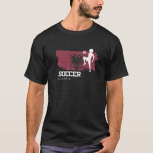 Voetbal Albanië Football Vlag Voetbal Meisjes T-shirt