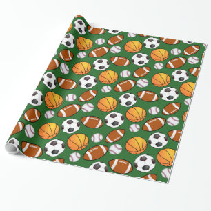 Voetbal American Football Honkbal basketbal Sportt Cadeaupapier