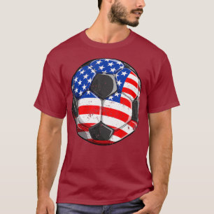Voetbal Amerikaanse Vlag 4 juli T shirt Kinder
