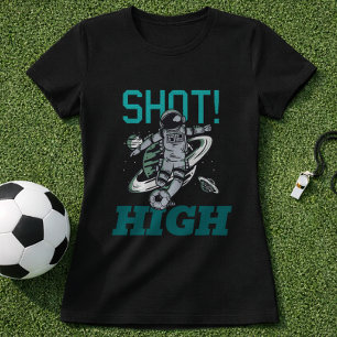 Voetbal Astronaut Schot Hoge Ruimte Trap T-shirt