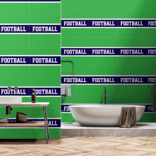 VOETBAL Athletic Groen Navyblauw Wit Strepen Behang