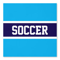 Voetbal Atletische Marine Azure Blauw Witte Strepe