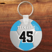 Voetbal Baby Blue & White Team Sleutelhanger (Voorkant)