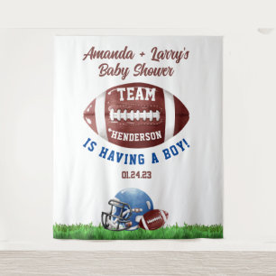Voetbal Baby Shower Achtergrond Wandkleed