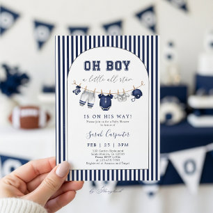 Voetbal baby shower uitnodiging, Een klein All Sta Kaart