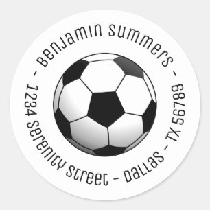 Voetbal Bal Aangepaste Ronde Tekst Sticker
