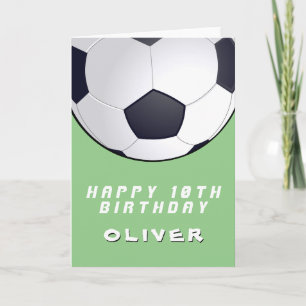 Voetbal Bal Groen Jongen Gelukkige Verjaardag Kaart