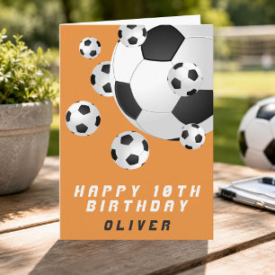 Voetbal Bal Kinderen Jongen Gelukkige Verjaardag Kaart