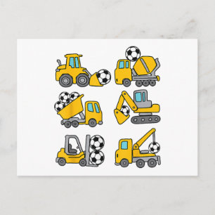 Voetbal Bal Kinderen Voetbal Bouwtrucks Briefkaart