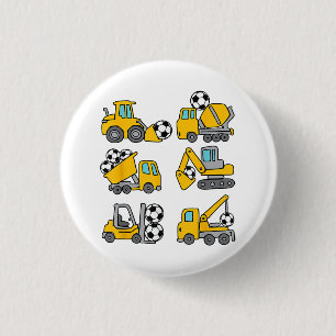 Voetbal Bal Kinderen Voetbal Bouwtrucks Ronde Button 3,2 Cm