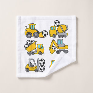Voetbal Bal Kinderen Voetbal Bouwtrucks Washandje
