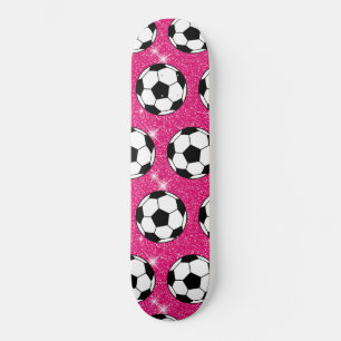 Voetbal Bal Roze Vorst Glitters Sport Speler Wit Skateboard