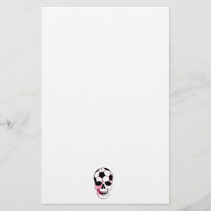 voetbal bal schedel hoofd meisje roze accenten briefpapier