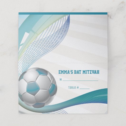 Voetbal Bar Bat Mitzvah Zitplaatsen Escort Kaart (Buitenkant ongevouwen)
