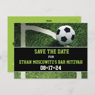 Voetbal Bar Mitzvah Save the Date Kaart