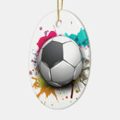 Voetbal barst keramisch ornament (Links)