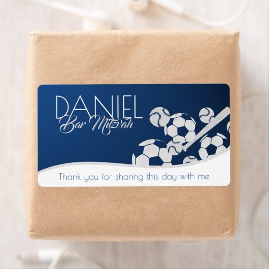 Voetbal Baseball Combo Bar Mitzvah Etiket (Insitu)