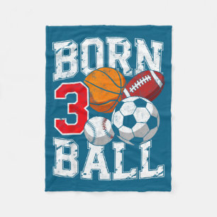 Voetbal basketbal 3de verjaardag jongen geboren fleece deken