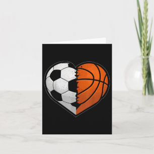 Voetbal Basketbal Bal Hart Sportliefhebber Valenti Kaart
