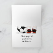 Voetbal bedankkaart in het rood (Binnen)