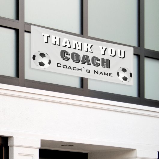 Voetbal Bedankt Coach Spandoek (Buitenkant Gebouw)