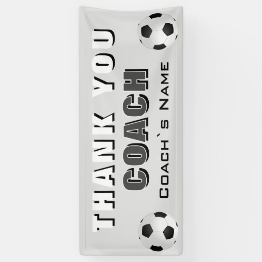 Voetbal Bedankt Coach Spandoek (Verticaal)