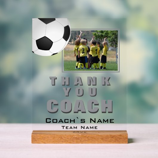 Voetbal Bedankt Coach Team Foto Acryl Bord (Neutraal)
