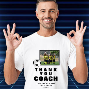 Voetbal Bedankt Coach Team Foto T-shirt