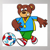 Voetbal Beer Spelen Football in Sport Outfit Poster (Voorkant)