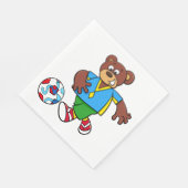 Voetbal Beer Spelen Football in Sport Outfit Servet (Hoek)