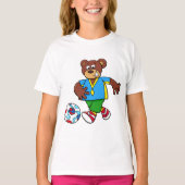 Voetbal Beer Spelen Football in Sport Outfit T-shirt (Voorkant)