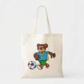 Voetbal Beer Spelen Football in Sport Outfit Tote Bag (Voorkant)