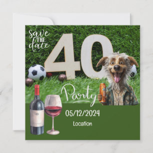 Voetbal Bewaar de datum 40e Verjaardag Save The Date