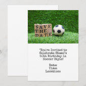 Voetbal Bewaar de datum voor Verjaardagsfeestje Kaart (Voorkant / Achterkant)