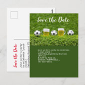 Voetbal bewaart de datum met Briefkaart van de bal (Voorkant / Achterkant)