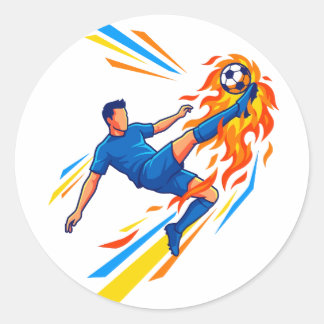 Voetbal Bicycle Trap Vlammende Bal Sporten Notitie Ronde Sticker